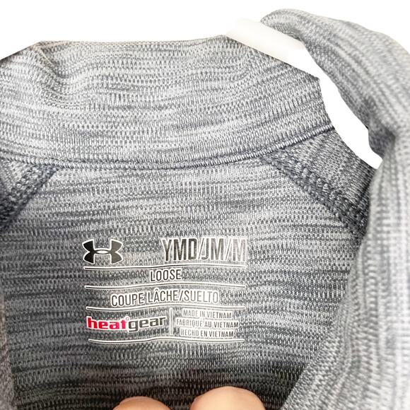 Under Armour Gray Pink Quarter Zip Sz YM - Picture 3 of 6